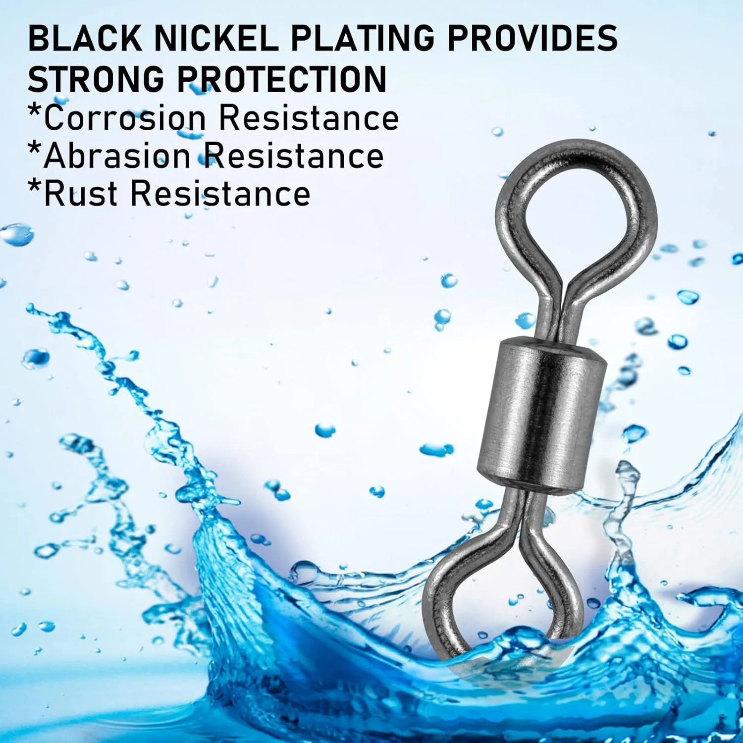 100-Pack Micro Swivels for Fly Fishing, Small Rolling Barrel Swivels Fly Fishing Tackles, High Strength Barrel Swivel Hook line Connector with Black Nickel Coating