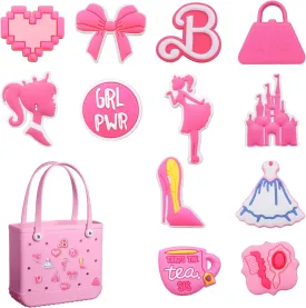12pcs Charms for Bogg Bag, PVC Beach Charms for Simply Southern Totes, Insert Decorative for Handbag Beach Tote