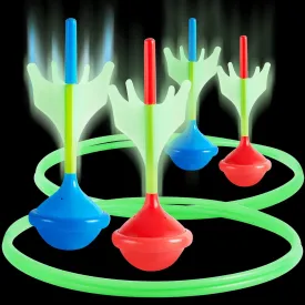 Adzoni Lawn Darts Game Set Glow in The Dark Outdoor Toys Soft Tip Aim Beach Games Fun Family Tailgate Toss Games for Kids and Adults