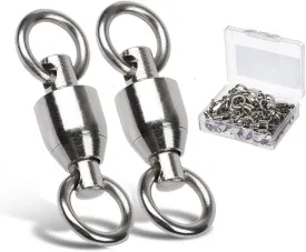 AMYSPORTS Ball Bearing Swivels Connector High Strength Stainless Steel Solid Welded Rings Barrel Swivels Saltwater Freshwater Fishing