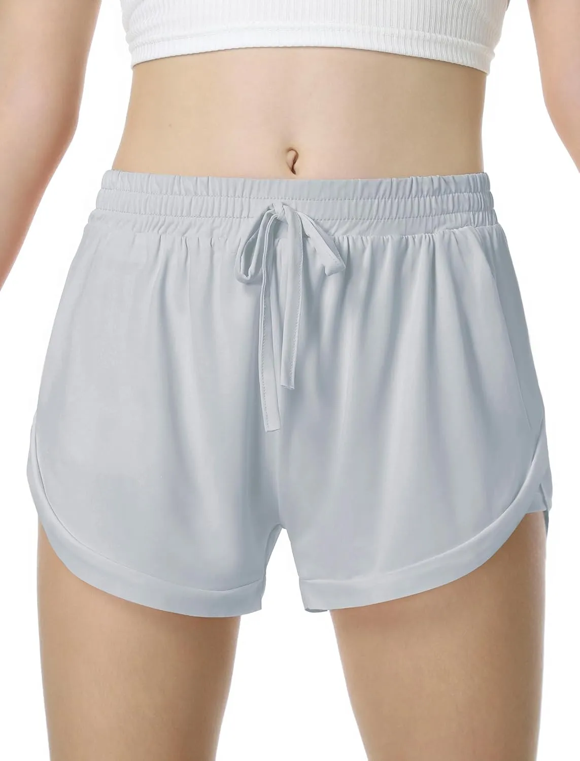 EXARUS Girls Shorts Running Athletic 2 in 1 Workout Dolphin with Pockets Sports Cheer Track for Kids 6-14Y