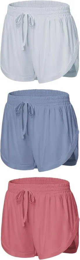 EXARUS Girls Shorts Running Athletic 2 in 1 Workout Dolphin with Pockets Sports Cheer Track for Kids 6-14Y