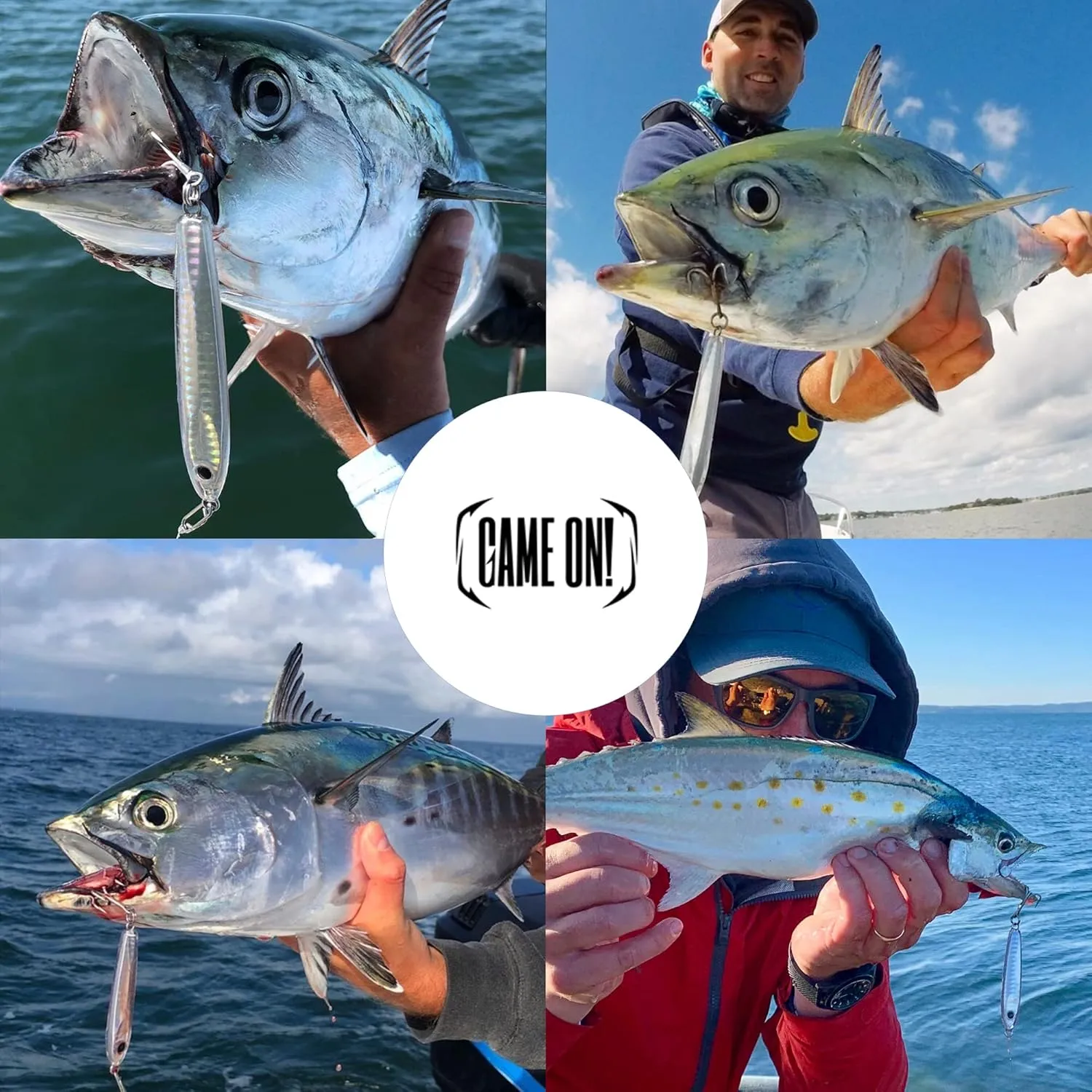 Game On! EXO Jigs - Shatter Resistant Jig - Saltwater Lures for Long-Distance Casting - Durable 4X VMC Hooks for Tuna