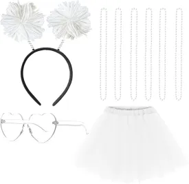 Gionforsy Women Costume Accessories Set for Spirit Day and Week - Tutu and Pom Pom Accessory