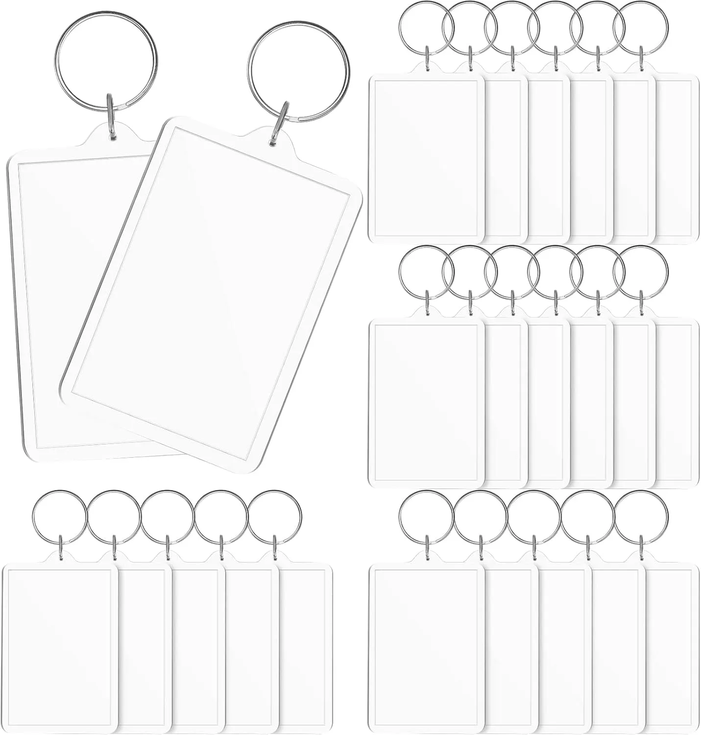 Inbagi Picture Frame Keychain Acrylic Clear Rectangle Photo Keychain Blanks