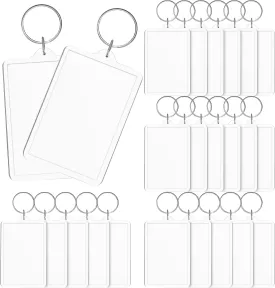 Inbagi Picture Frame Keychain Acrylic Clear Rectangle Photo Keychain Blanks