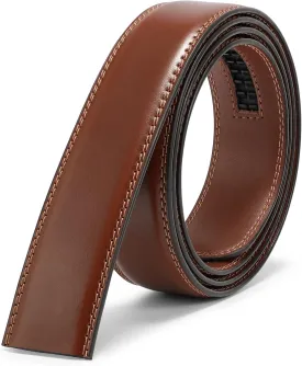 JASGOOD Ratchet Belt Replacement Strap 1 1/8", Leather Belt Strap for 35MM Slide Click Buckle