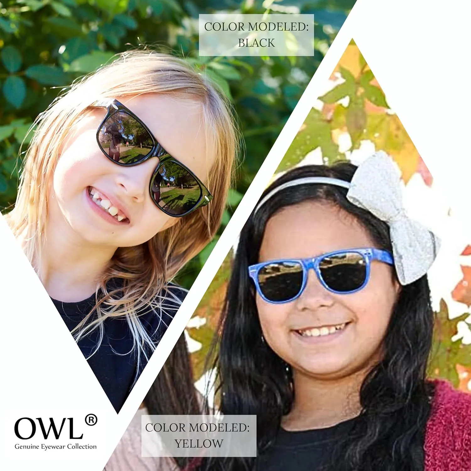 Kids Polarized Sunglasses - UV Protected, Anti-Glare Rectangle Sunglasses for Toddlers, Boys & Girls