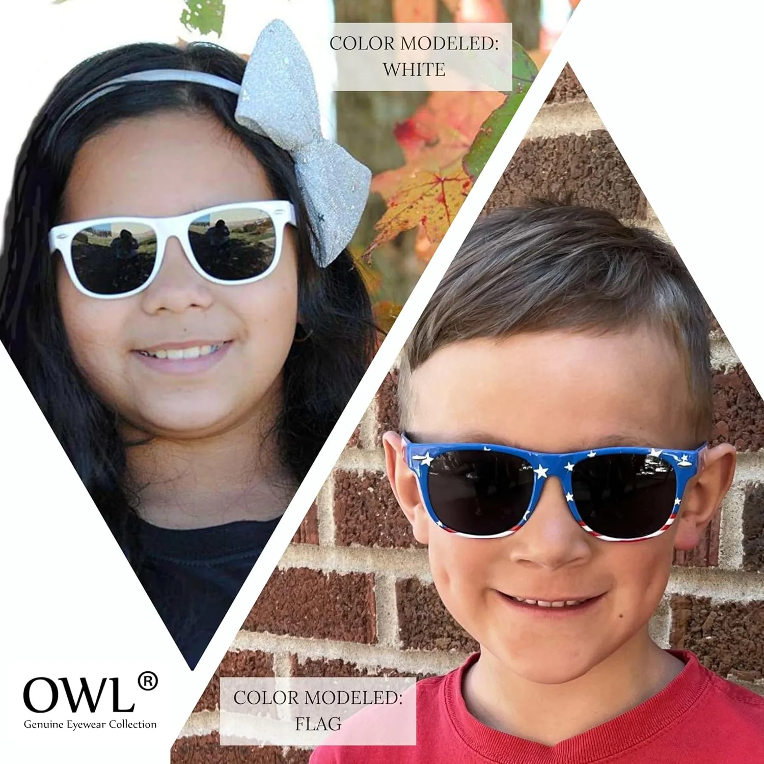 Kids Polarized Sunglasses - UV Protected, Anti-Glare Rectangle Sunglasses for Toddlers, Boys & Girls