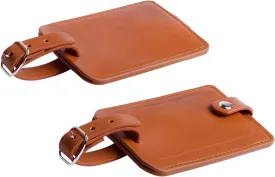 Luggage Bag Tags Leather Travel ID Labels Suitcase Name Tags with Snap