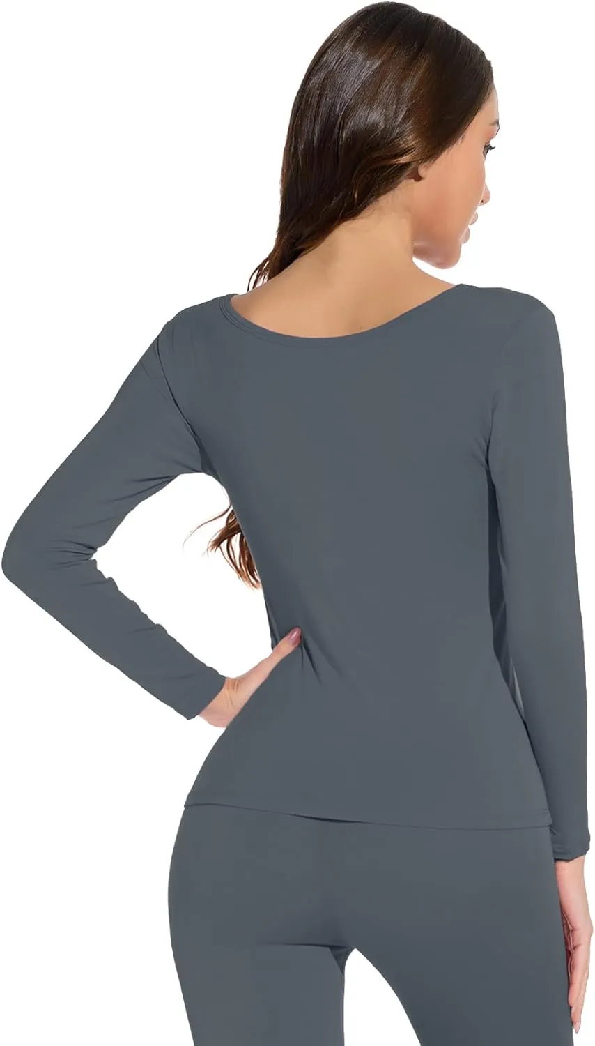 Mcilia Women's Ultrathin Modal Round Neck Long Sleeve Thermal Top/Shirt