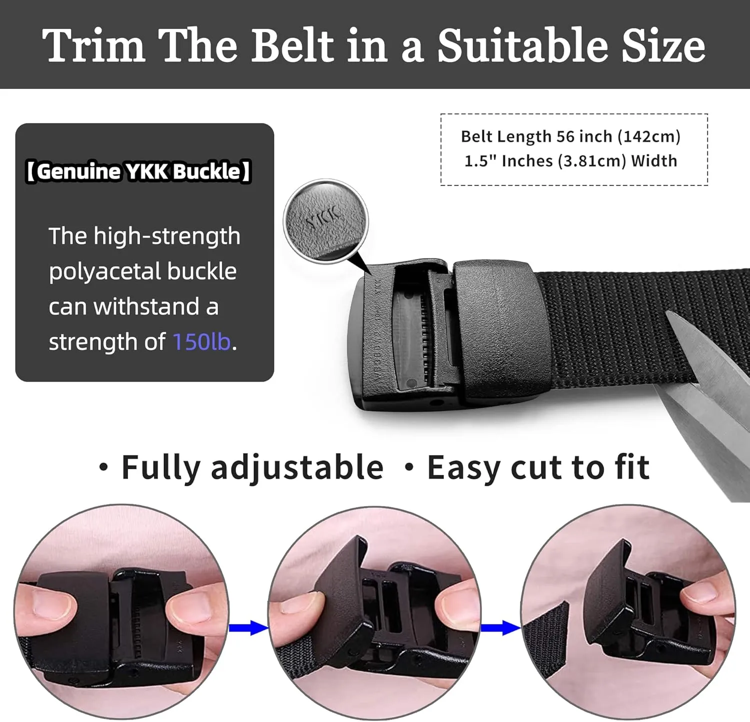 Mile High Life | Nylon Web Belt | Outdoor Military Belt | TSA YKK Safe Buckle Plastic/Metal