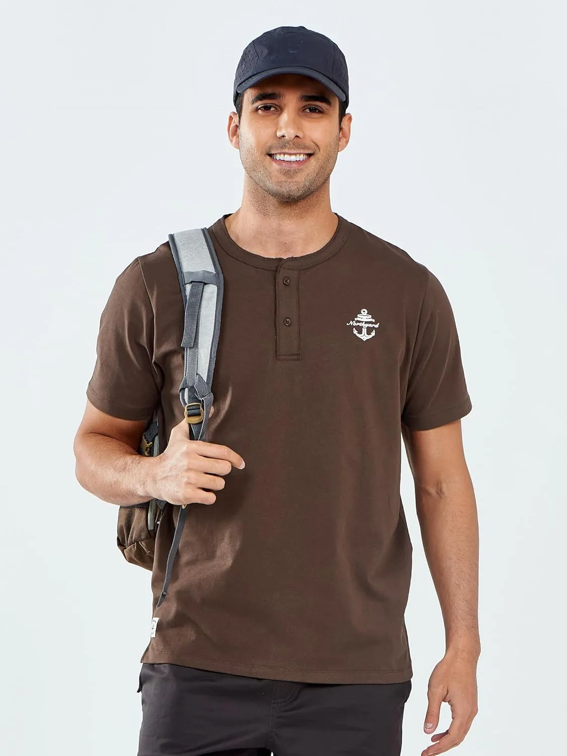NORTHYARD Men's Henley Shirts Casual Short Sleeve Heavy Cotton T-Shirts Solid Basic Summer Tee Tops