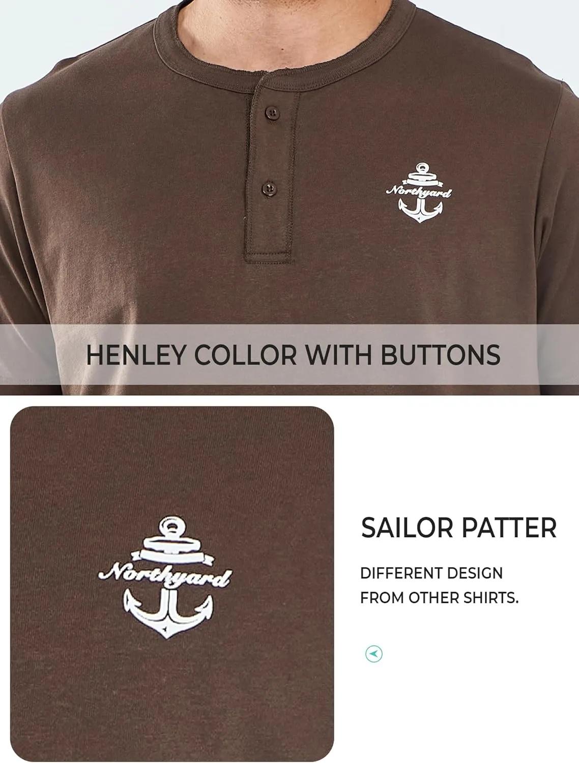 NORTHYARD Men's Henley Shirts Casual Short Sleeve Heavy Cotton T-Shirts Solid Basic Summer Tee Tops
