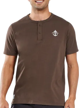 NORTHYARD Men's Henley Shirts Casual Short Sleeve Heavy Cotton T-Shirts Solid Basic Summer Tee Tops
