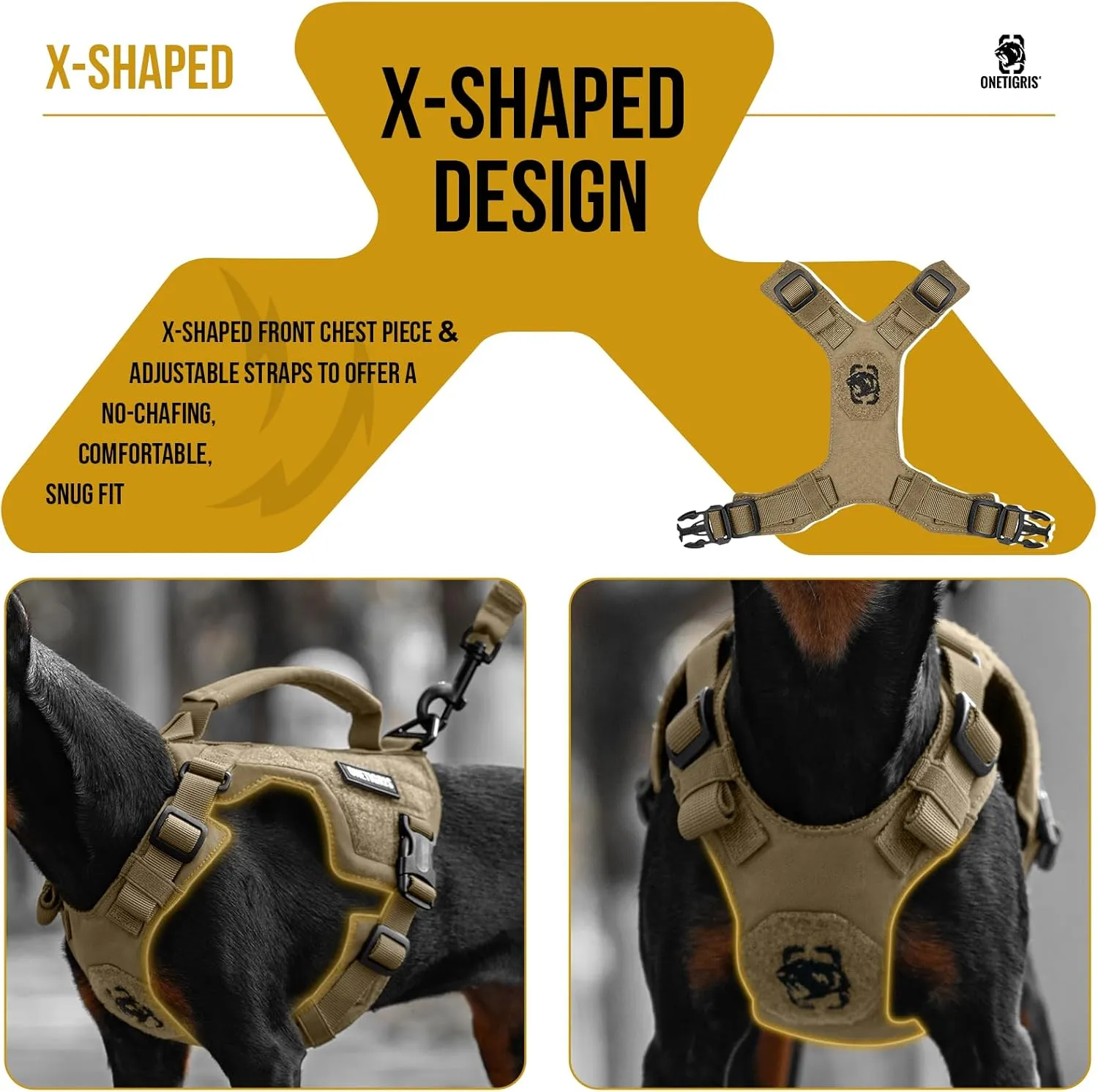 OneTigris XXS Dog Harness for 5-15lbs Puppies, Step-in No Pull Harness with Padded Vest for Extra-Small/Small/Medium Dogs and Cats (Brown, XXS)