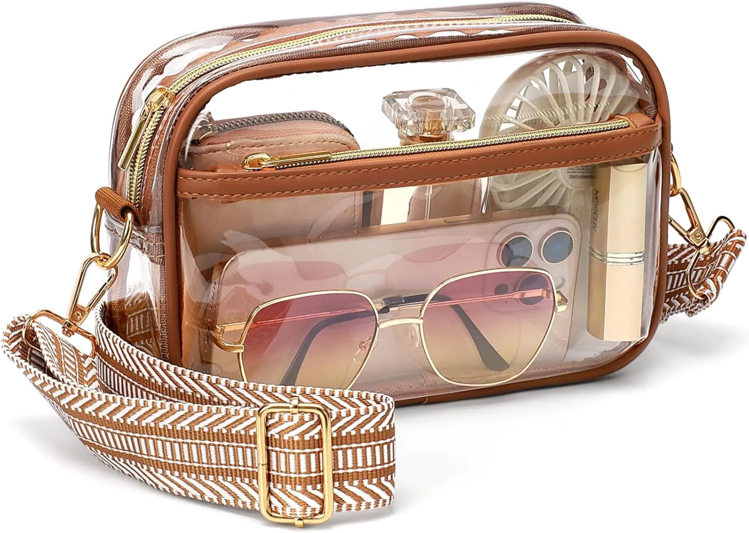 PACKISM Clear Bag for Stadium Events - Clear Purses for Women Stadium Crossbody Concert Bag for Game Day, Sports, Festival