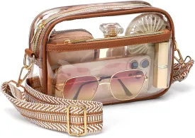 PACKISM Clear Bag for Stadium Events - Clear Purses for Women Stadium Crossbody Concert Bag for Game Day, Sports, Festival