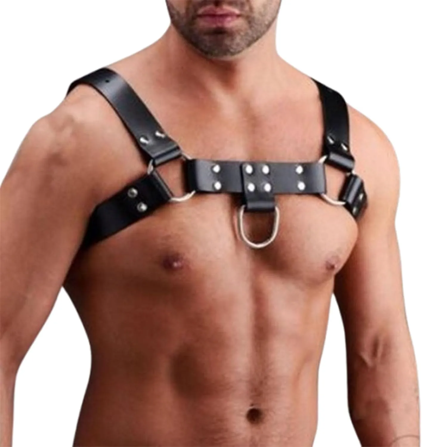 PU Leather Chest Harness for Men  Gothic Shoulder & Upper Body Straps  Fetish, Clubwear & Cosplay Accessory