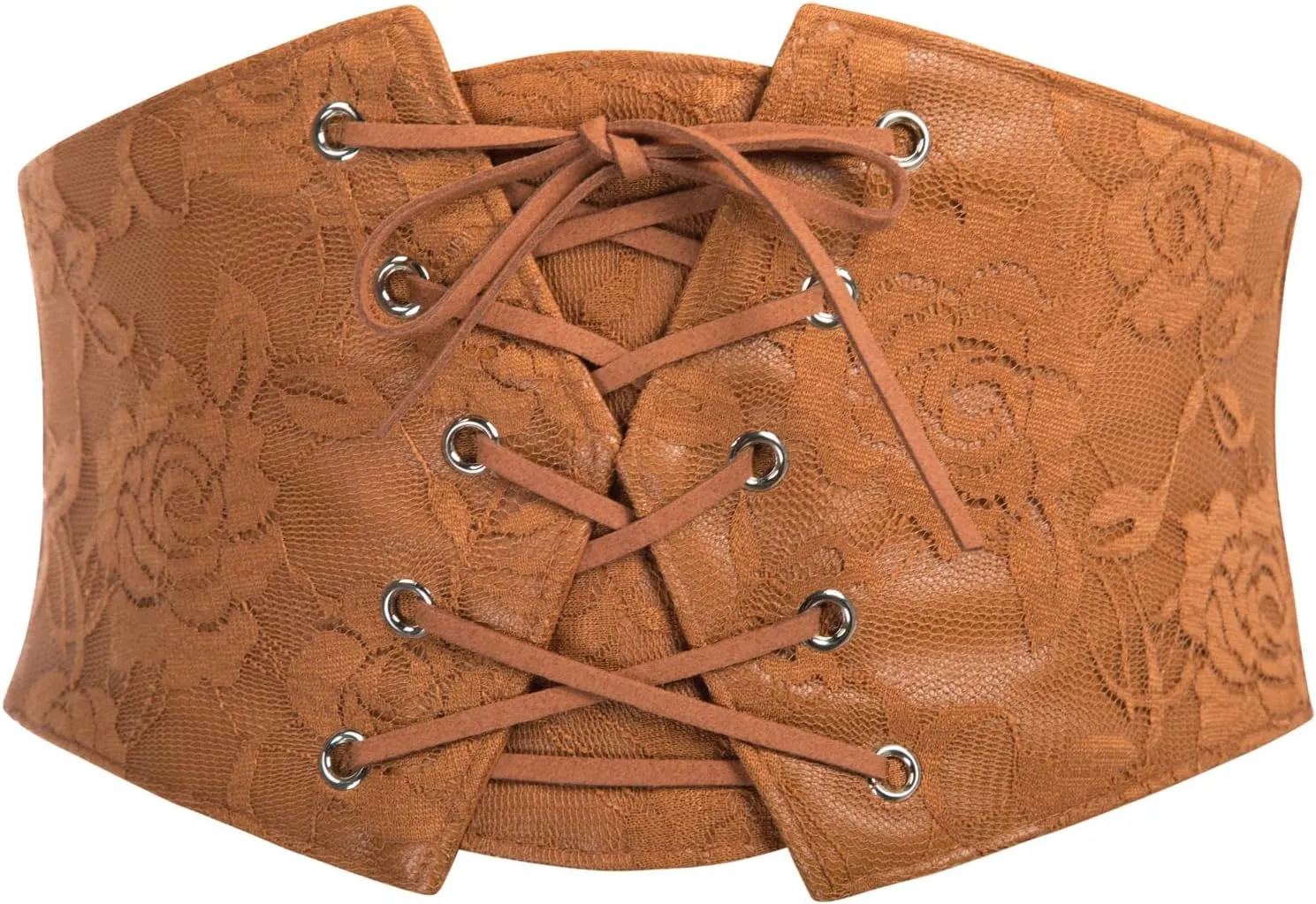 Scarlet Darkness Renaissance Corset Belt for Women Lace Overlay Front Ren Faire Corset