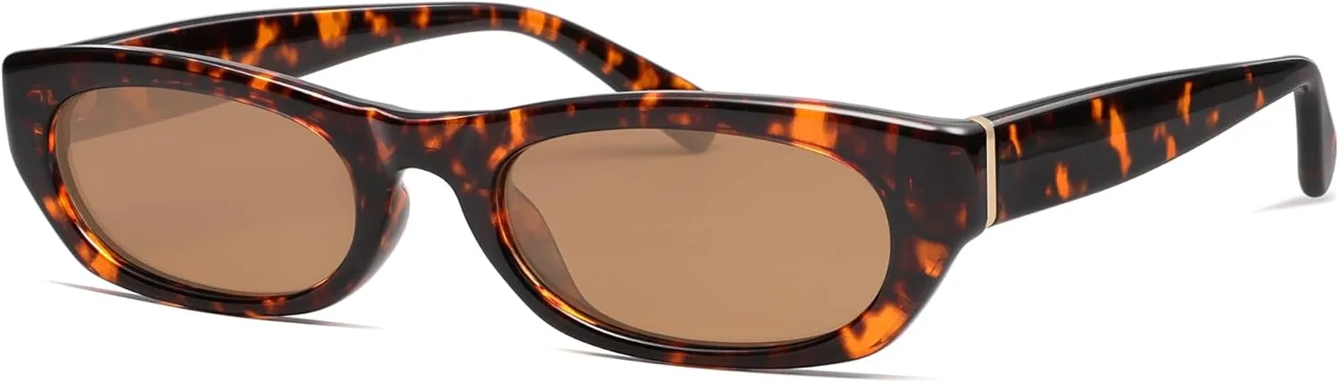 SOJOS Retro Rectangle Polarized Sunglasses for Women Men Vintage Trendy Narrow Y2k Sunnies SJ2363