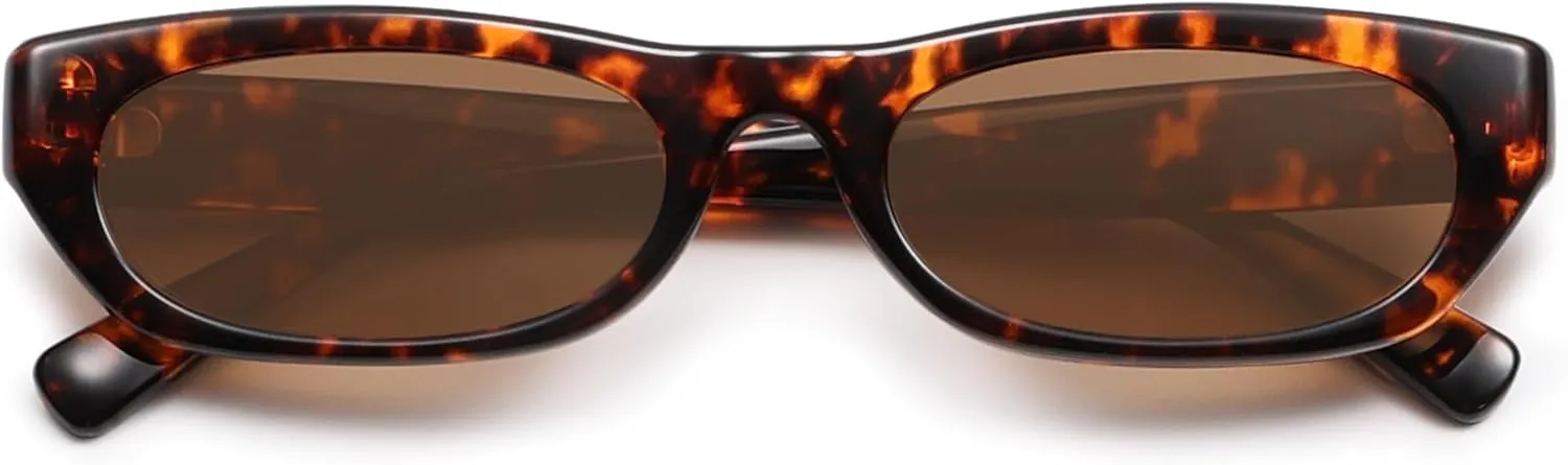 SOJOS Retro Rectangle Polarized Sunglasses for Women Men Vintage Trendy Narrow Y2k Sunnies SJ2363