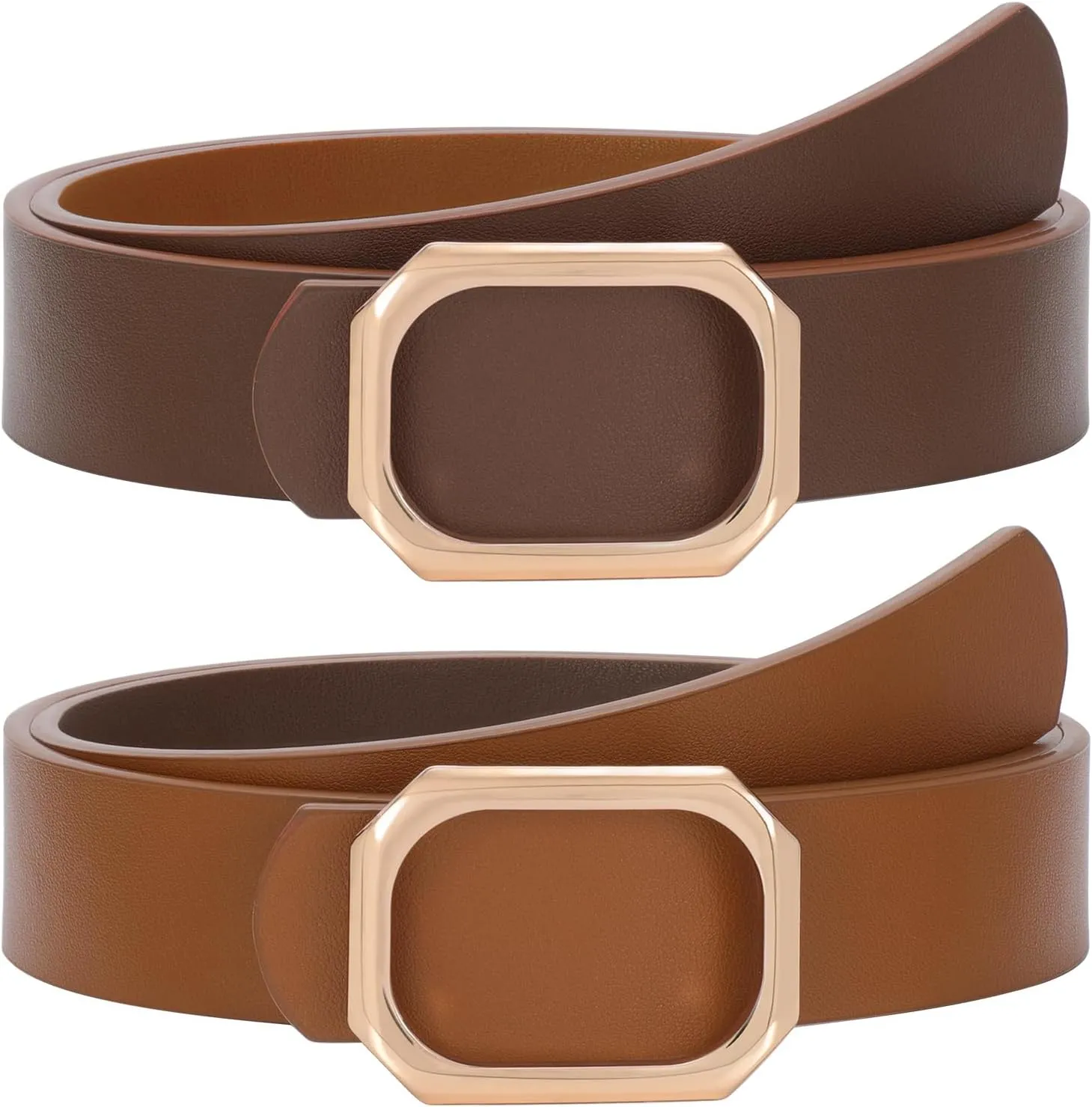 SUOSDEY Women Reversible Leather Belt for Jeans Pants Dresses Ladies Waist Belt, 1.3" Width