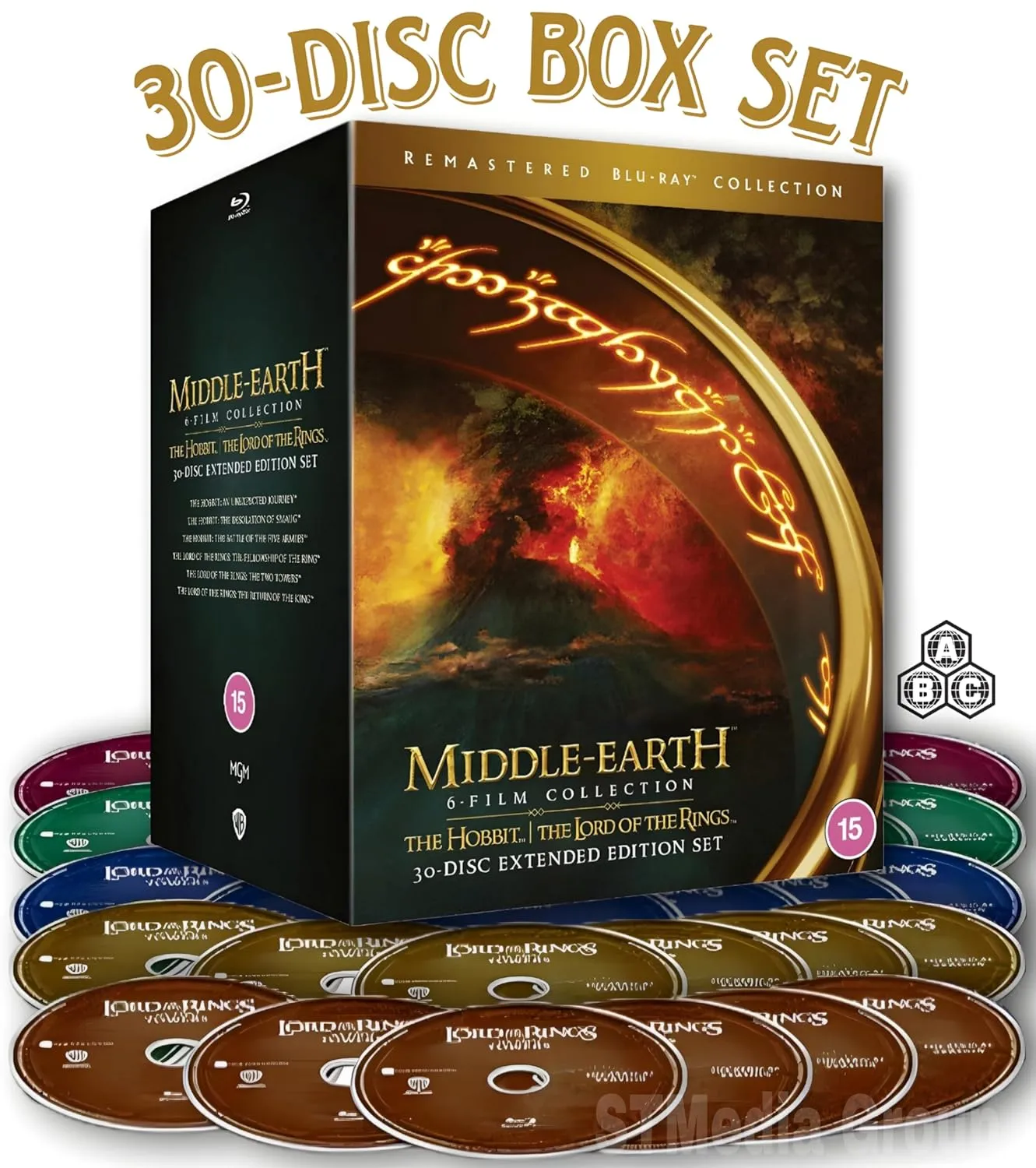 The Middle-Earth 6-Film Collection (Hobbit Trilogy & Lord Of The Rings Trilogy / Remastered Extended Edition 30-Disc Box set) [Blu-ray   DVD] [Region Free]