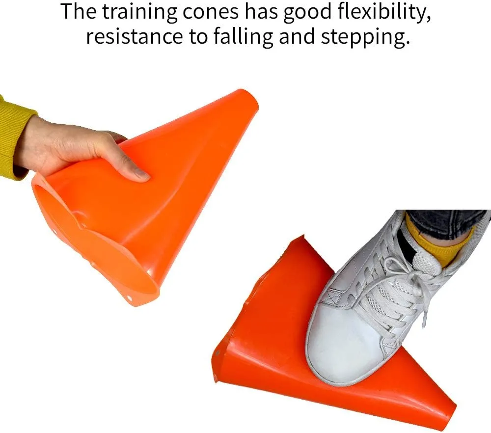 TNZMART Soccer Training Cones Plastic Traffic Cones Sport Training Agility Marker Cone for Indoor and Outdoor Sports Games