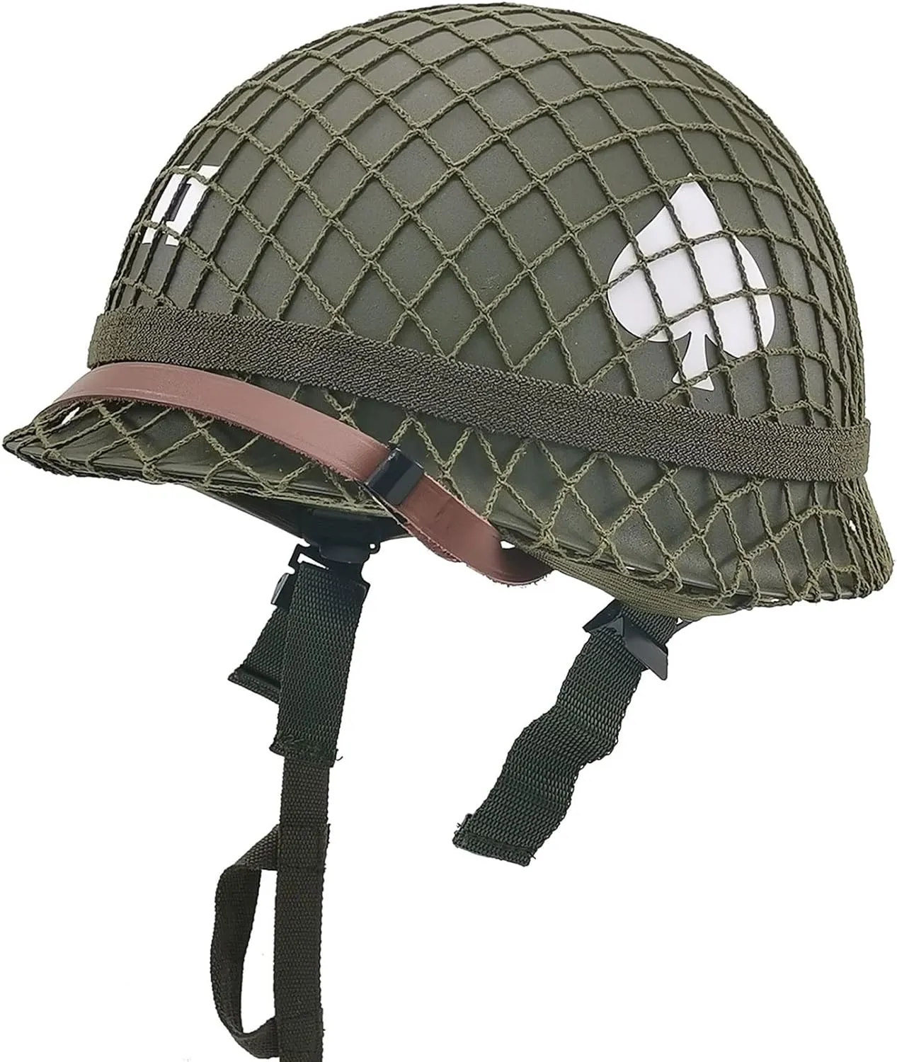 WWII US WW2 Army M1 Helmet Steel Shell with Net/Canvas Chin Strap DIY Painting