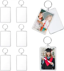 ZZYFGH 8 Pcs Photo Keychain (2 * 3 inch) Picture Frame Keychains Bulk, Acrylic Clear Rectangle Photo Keychain for DIY Craft Graduation Gift